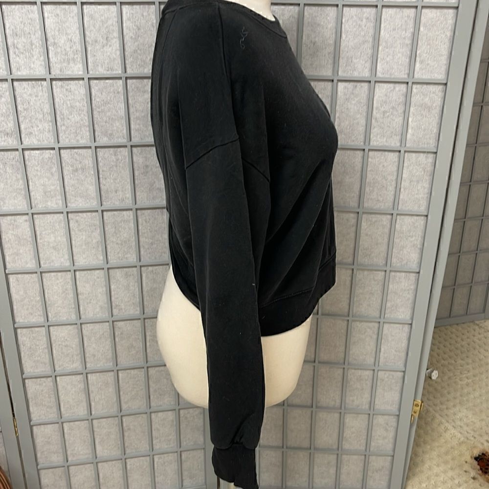 Athleta Open Back Sweatshirt, Black, Extra Small - Picture 3 of 7